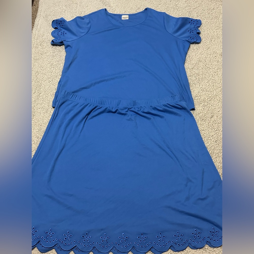 Blue Women's Matching Skirt Set